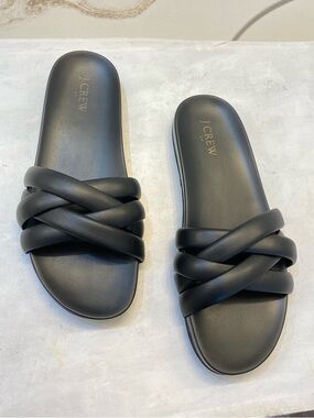 J Crew Crisscross BQ439 Style black slip on Sandals women’s size 10 excellent